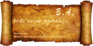 Brüszler Aletta névjegykártya